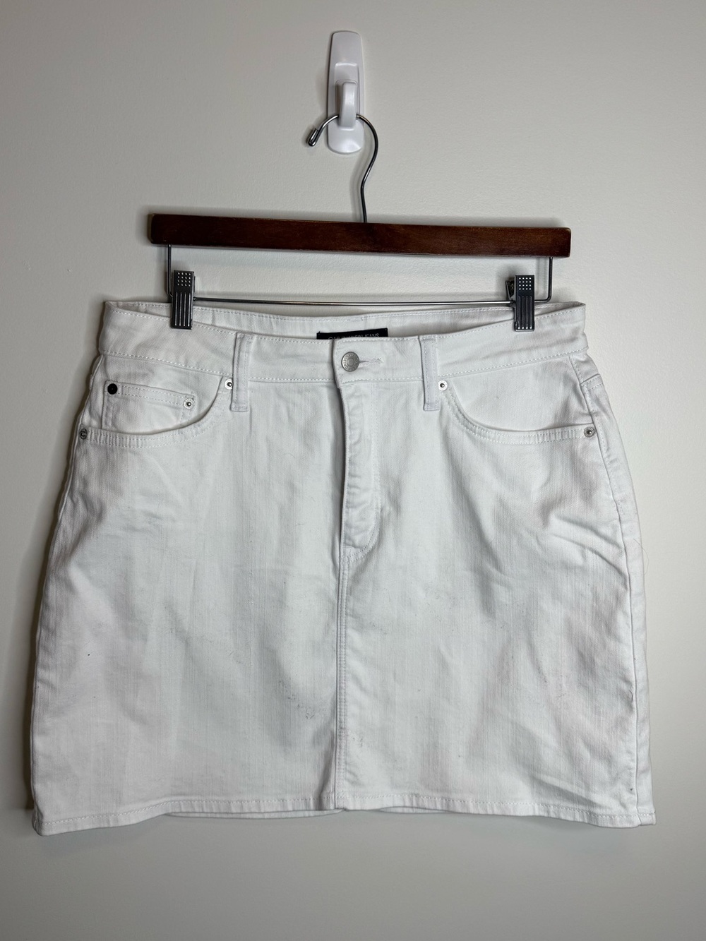 Calvin Klein Jeans White Denim Mini Skirt